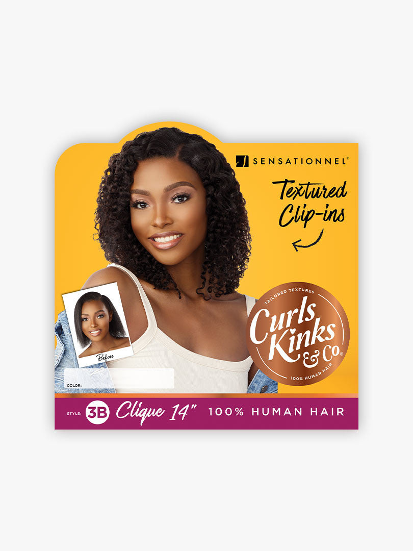 SENSATIONNEL 100% Human Hair Human Hair Clip-ins Curls Kinks & Co 3B Clique (14"-20")