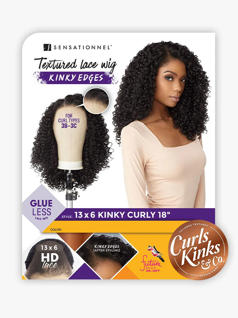 SENSATIONNEL Synthetic Curls Kinks N Co Glueless Kinky Edges - 13x6 Kinky Curly 18"
