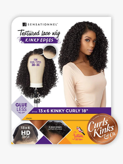 SENSATIONNEL Synthetic Curls Kinks N Co Glueless Kinky Edges - 13x6 Kinky Curly 18"