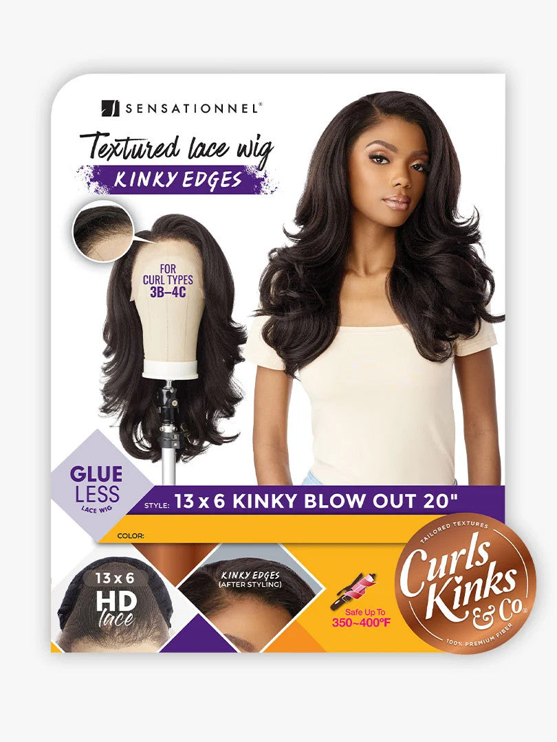 SENSATIONNEL Synthetic Curls Kinks N Co Glueless Kinky Edges - 13X6 Kinky Blow Out 20"