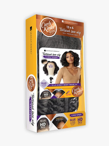 SENSATIONNEL Synthetic Curls Kinks N Co Glueless Kinky Edges - 13X6 Kinky Body Wave 14"