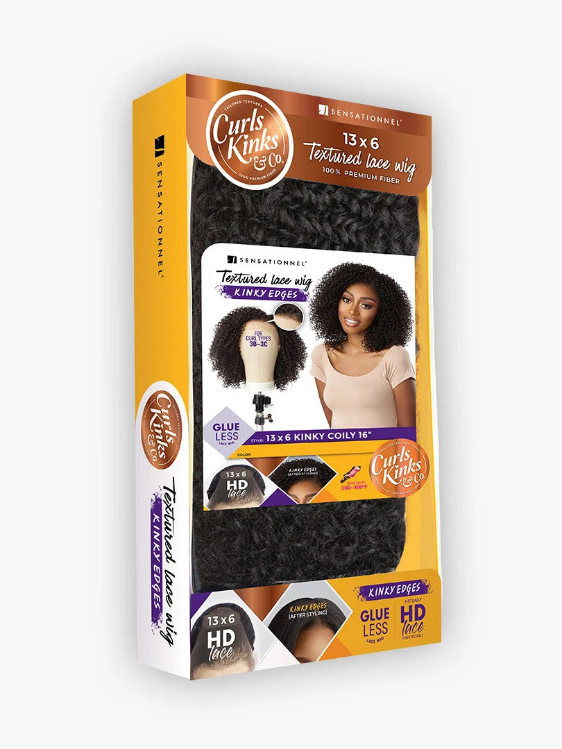 SENSATIONNEL Synthetic Curls Kinks N Co Glueless Kinky Edges - 13X6 Kinky Coily 16"