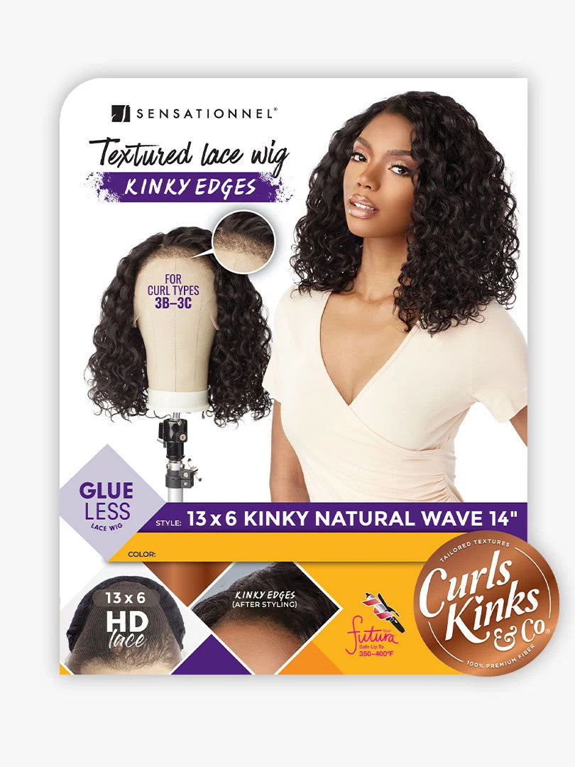 SENSATIONNEL Synthetic Curls Kinks N Co Glueless Kinky Edges - 13X6 Kinky Natural Wave 14"