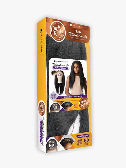 SENSATIONNEL Synthetic Curls Kinks N Co Glueless Kinky Edges - 13X6 Kinky Straight 24"