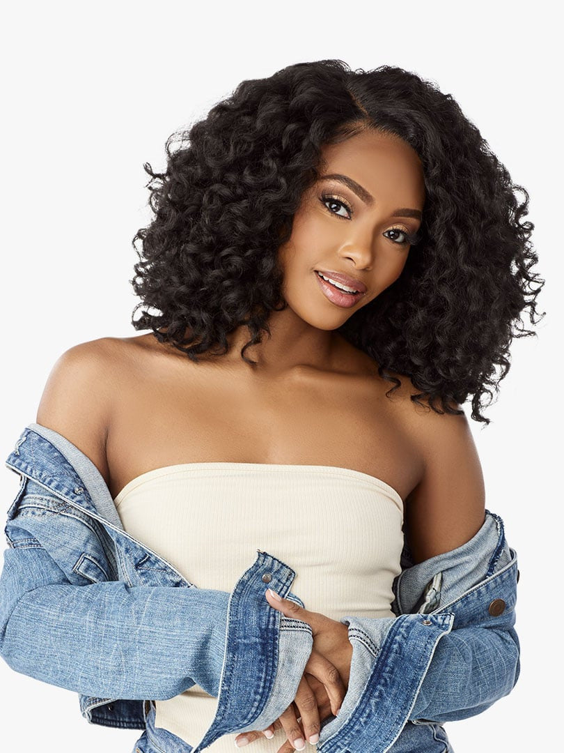 SENSATIONNEL Synthetic Curls Kinks N Co Glueless Kinky Edges - Y-PART KINKY RINGLET CURL 14"