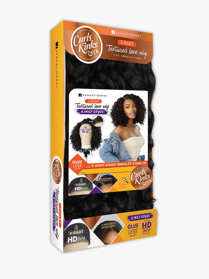 SENSATIONNEL Synthetic Curls Kinks N Co Glueless Kinky Edges - Y-PART KINKY RINGLET CURL 14"