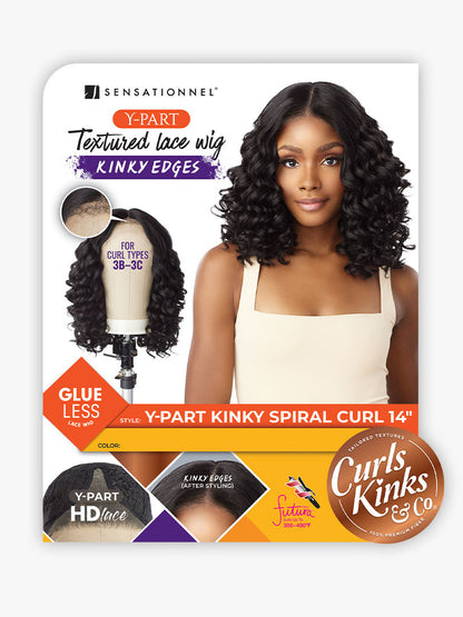 SENSATIONNEL Synthetic Curls Kinks N Co Glueless Kinky Edges - Y-PART SPIRAL CURL 14"