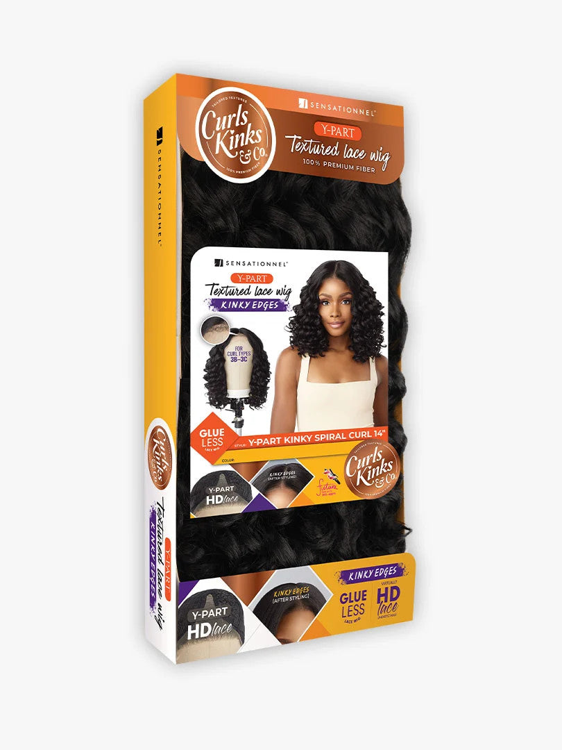 SENSATIONNEL Synthetic Curls Kinks N Co Glueless Kinky Edges - Y-PART SPIRAL CURL 14"