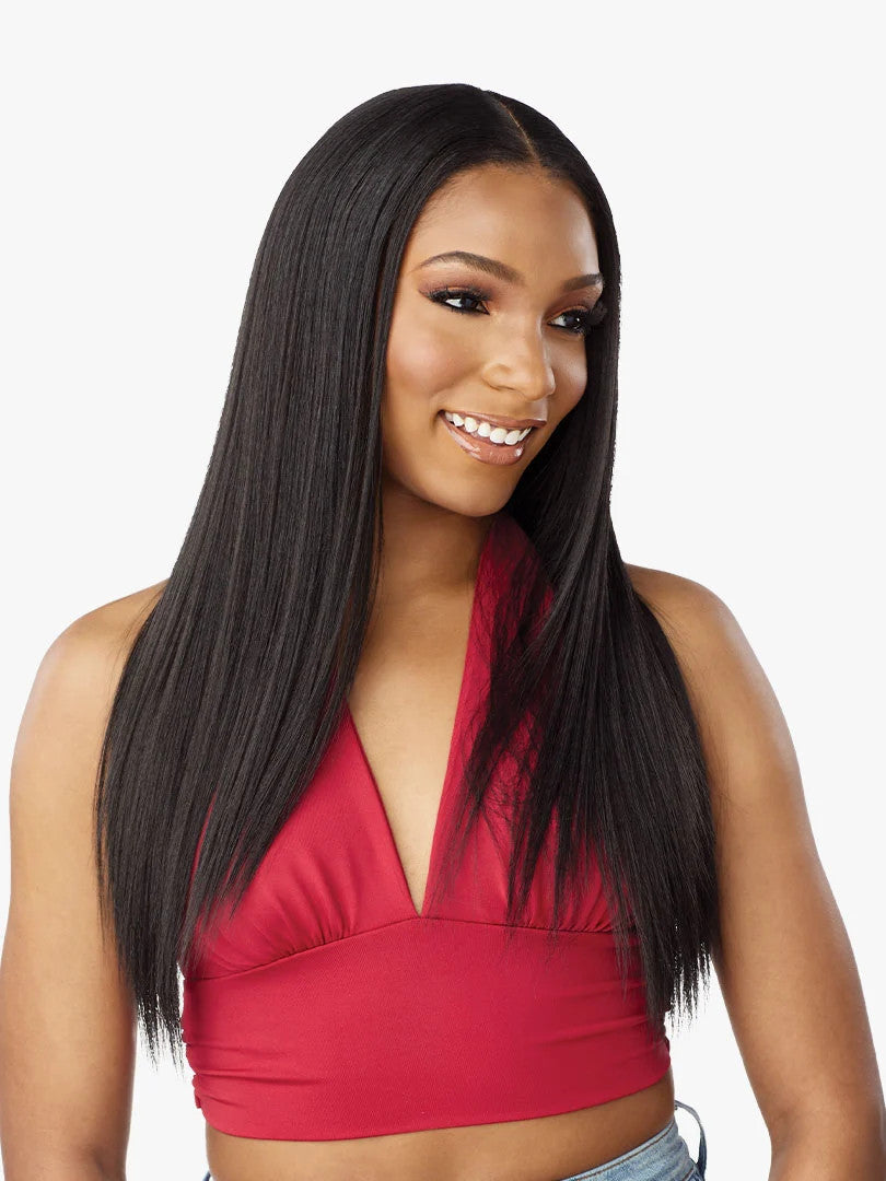 SENSATIONNEL Synthetic Curls Kinks N Co Glueless Lace Wig - V-Part Unit 1