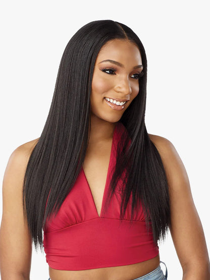 SENSATIONNEL Synthetic Curls Kinks N Co Glueless Lace Wig - V-Part Unit 1