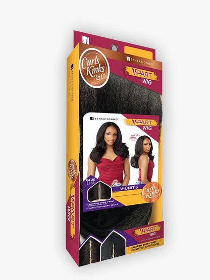 SENSATIONNEL Synthetic Curls Kinks N Co Glueless Lace Wig - V-Part Unit 3