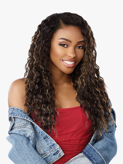 SENSATIONNEL Synthetic Curls Kinks N Co Glueless Lace Wig - V-Part Unit 7