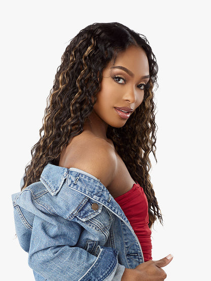 SENSATIONNEL Synthetic Curls Kinks N Co Glueless Lace Wig - V-Part Unit 7