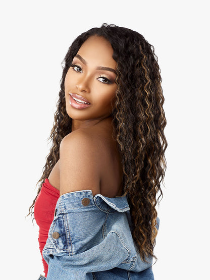 SENSATIONNEL Synthetic Curls Kinks N Co Glueless Lace Wig - V-Part Unit 7