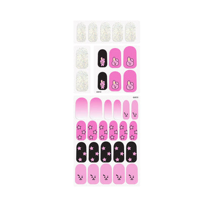 THE CREME SHOP BT21 COOKY Energy Pink Gel Nail Strips (Set of 35)