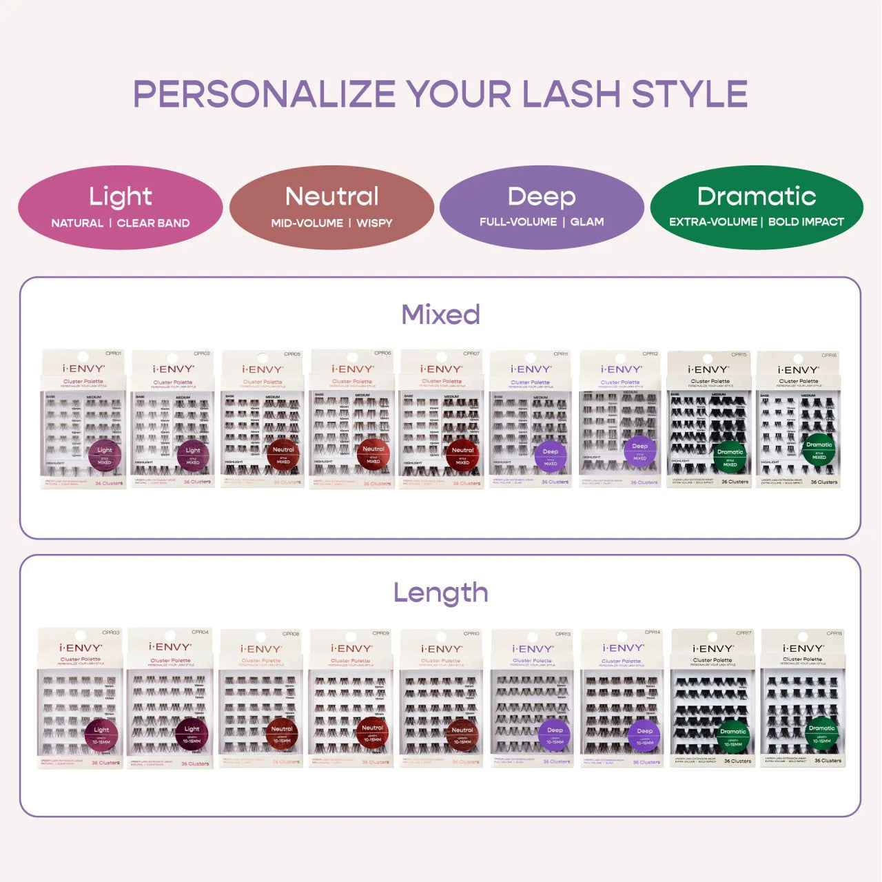 KISS i Envy Dramatic Cluster Palette Refill Pack - Mixed
