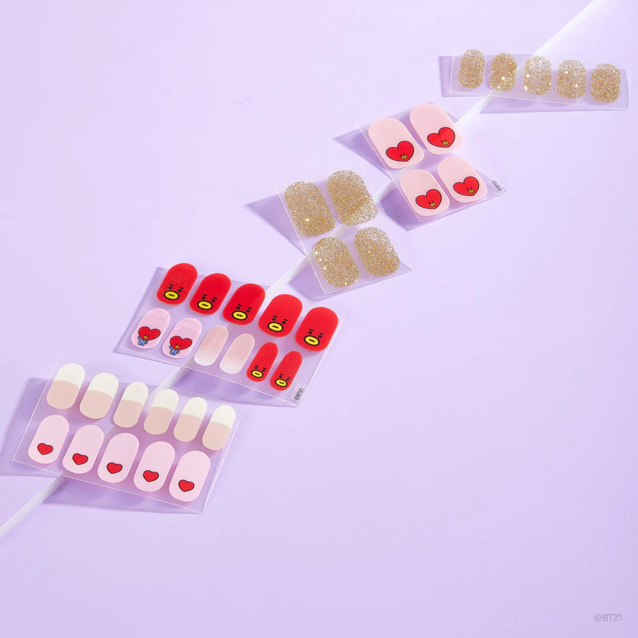 THE CREME SHOP BT21 TATA Galactic Love Gel Nail Strips (Set of 35)