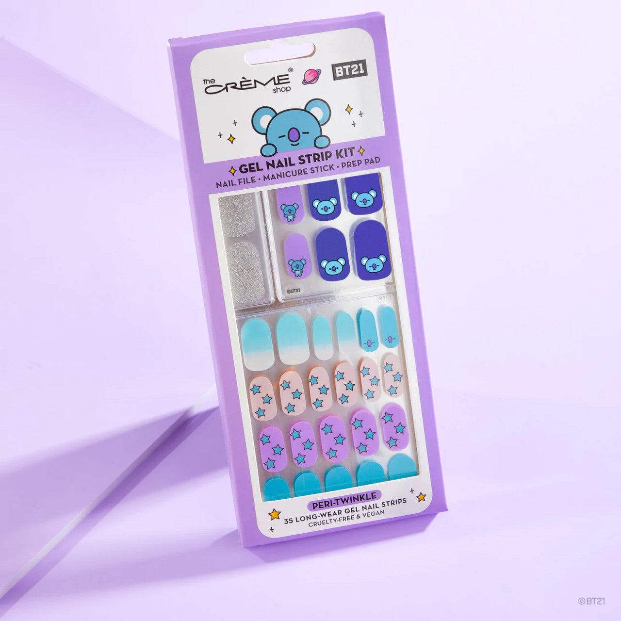 THE CREME SHOP BT21 KOYA Peri-Twinkle Gel Nail Strips (Set of 35)