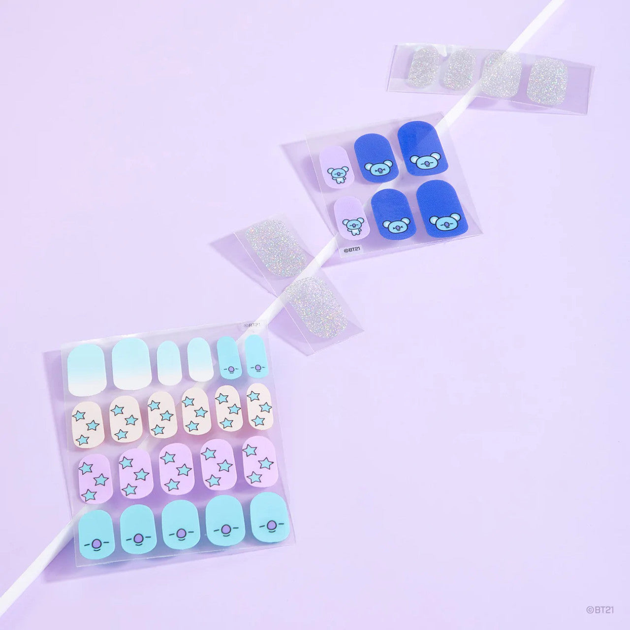 THE CREME SHOP BT21 KOYA Peri-Twinkle Gel Nail Strips (Set of 35)