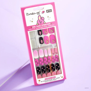 THE CREME SHOP BT21 COOKY Energy Pink Gel Nail Strips (Set of 35)