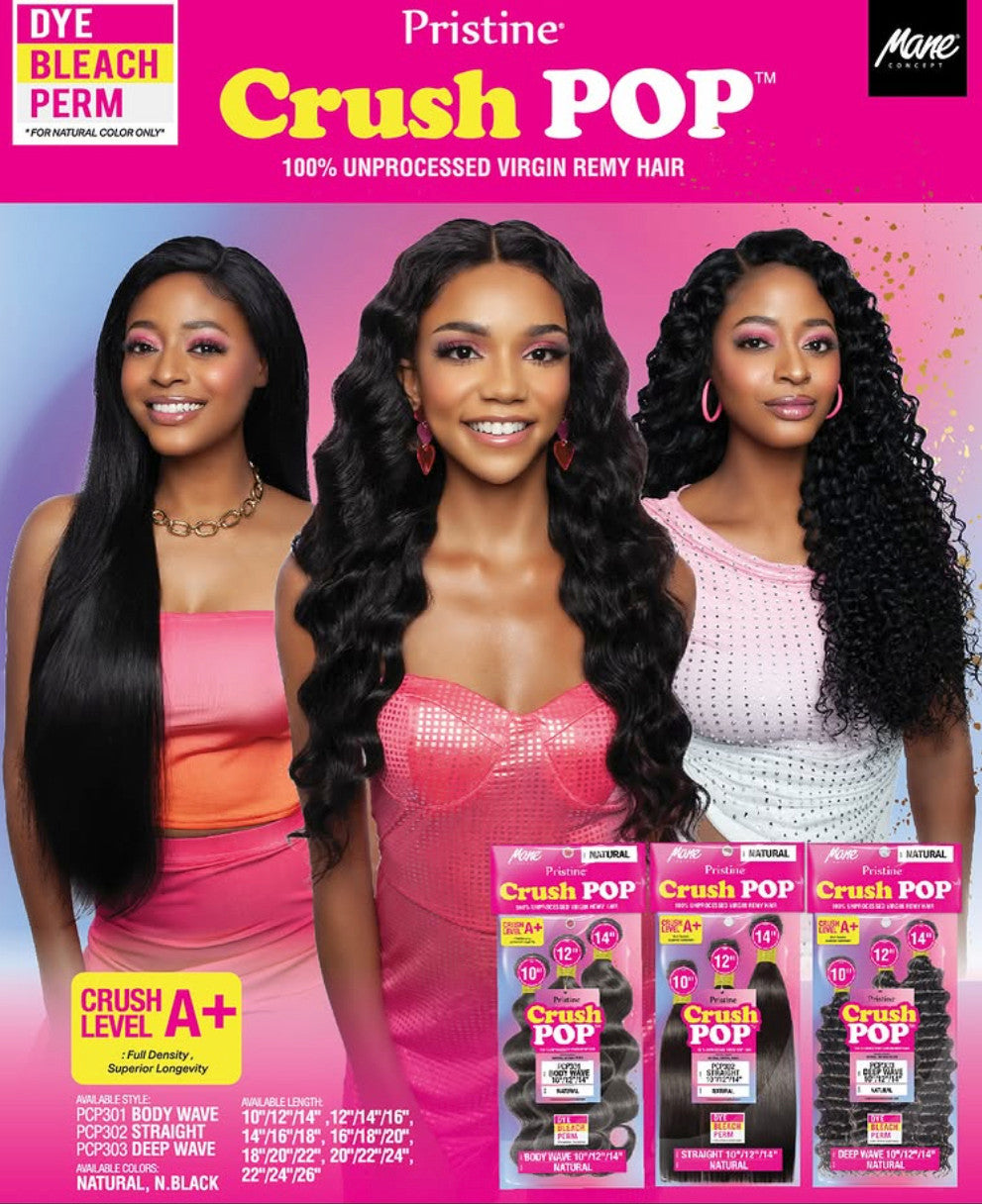 MANE CONCEPT Pristine A+ Crush Pop 100% Unprocessed Hair Multi Pack - Straight