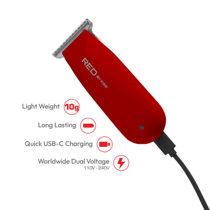 RED Cordless Rechargeable Mini Trimmer