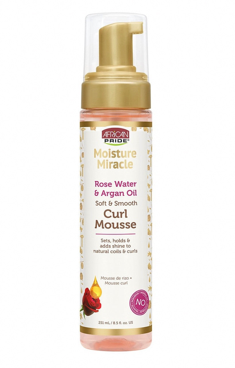 African Pride Moisture Miracle Rose Water & Argan Oil Curl Mousse