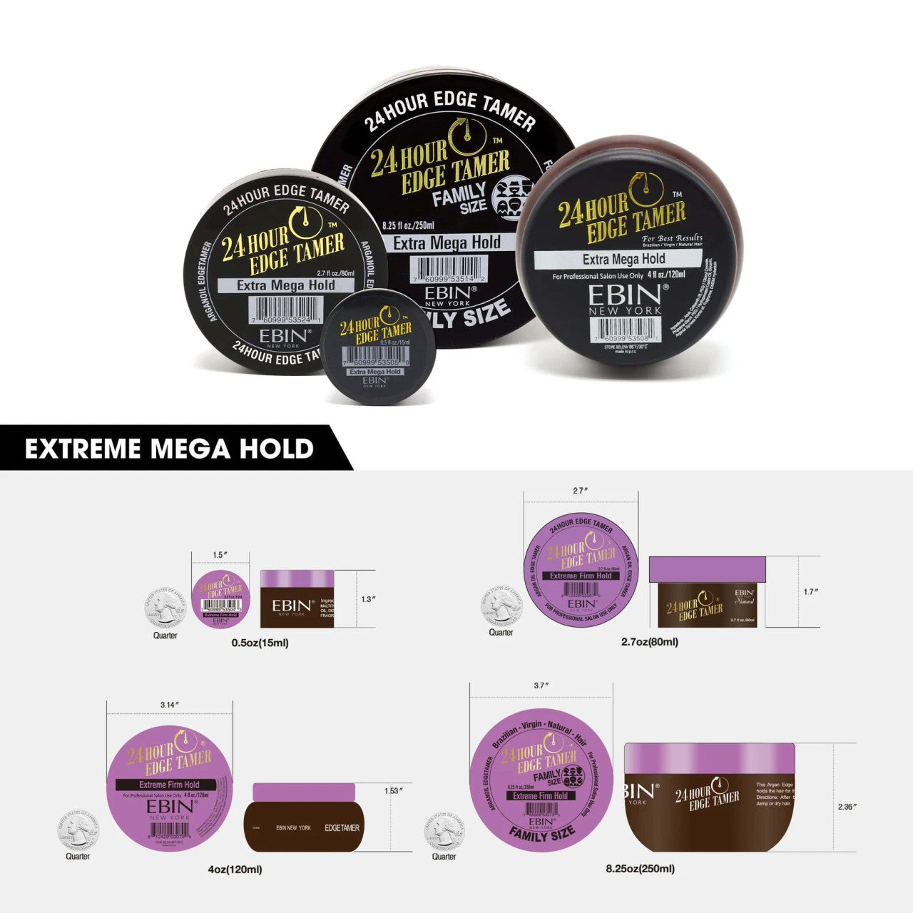 Ebin New York  24 Hour Egde Tamer (Extra Mega Hold)