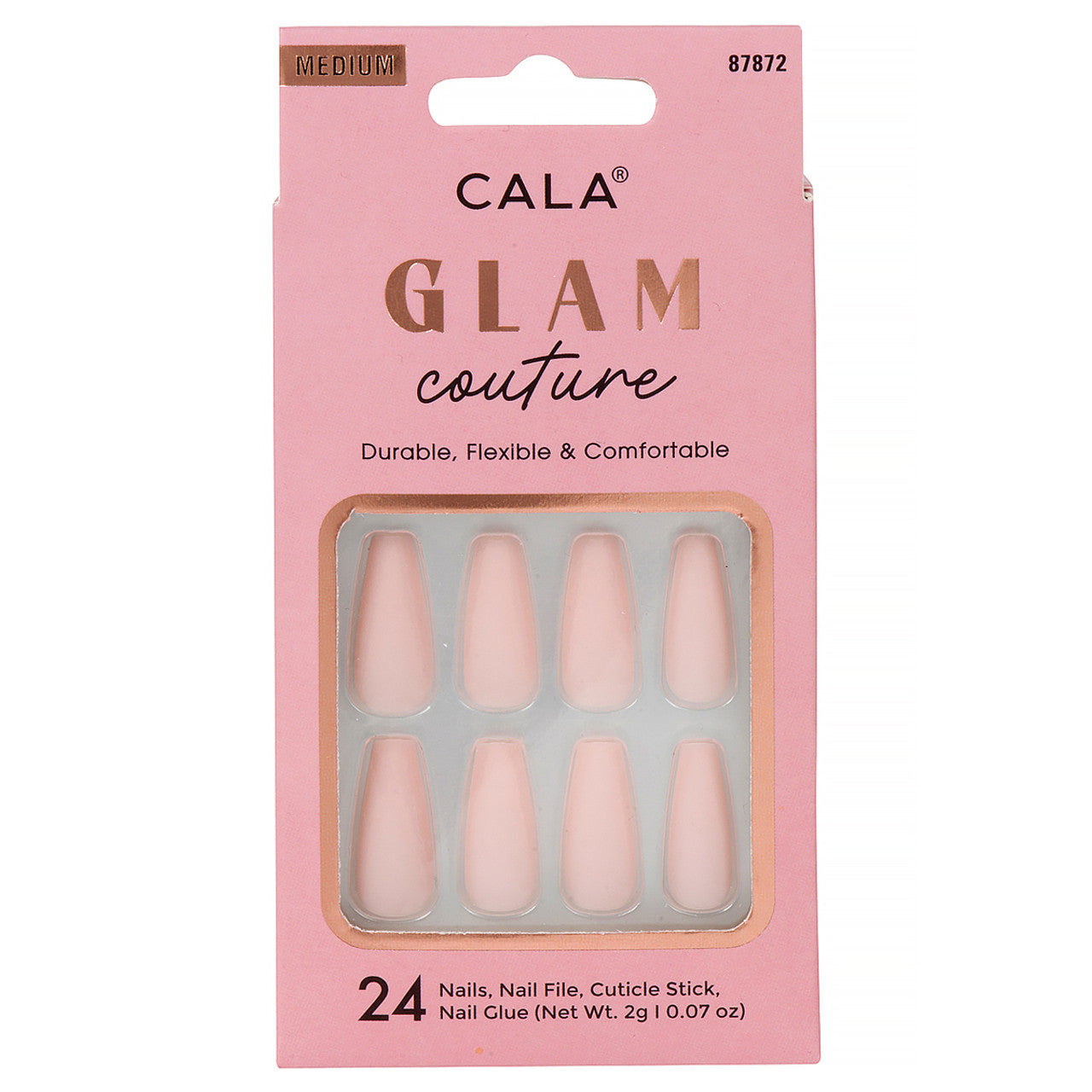 CALA Glam Couture Medium Coffin Nail (Pink Matte)