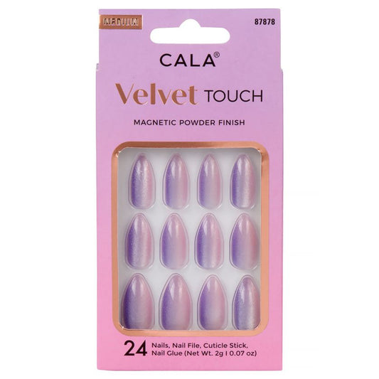 CALA Velvet Touch Medium Coffin Nail (Stiletto Purple Cateye)