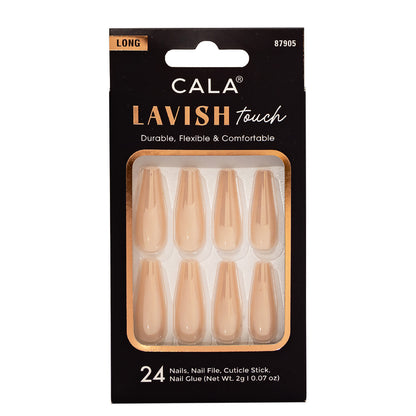 CALA Lavish Touch Long Coffin Peach Chrome