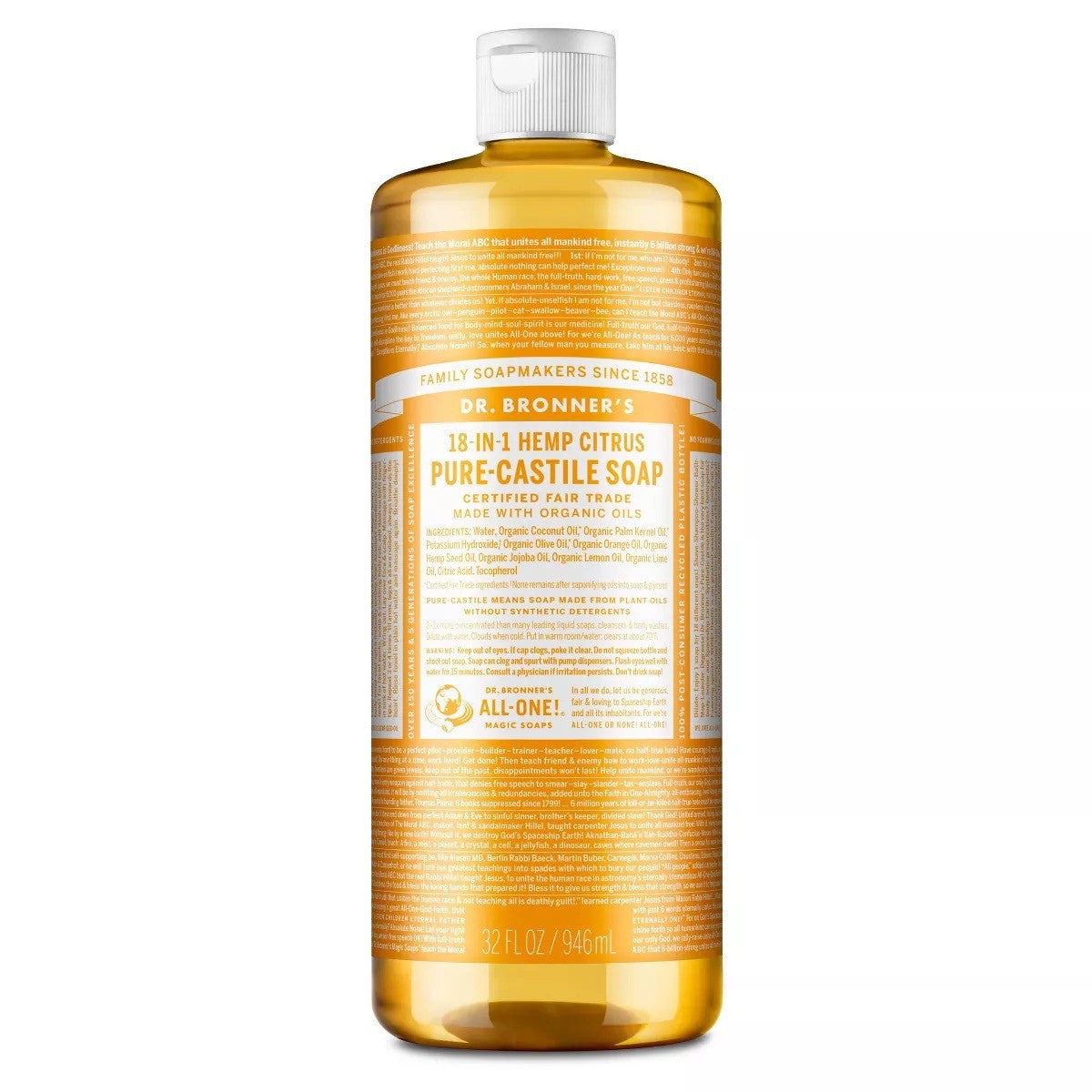 Dr. Bronner's Organic Pure Castile Liquid Soap