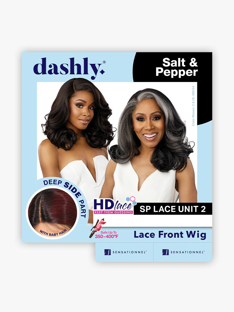 SENSATIONNEL Dashly Lace Salt & Pepper HD Synthetic Lace Front Wig - UNIT 2