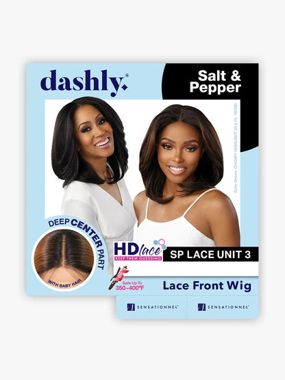SENSATIONNEL Dashly Lace Salt & Pepper HD Synthetic Lace Front Wig - UNIT 3