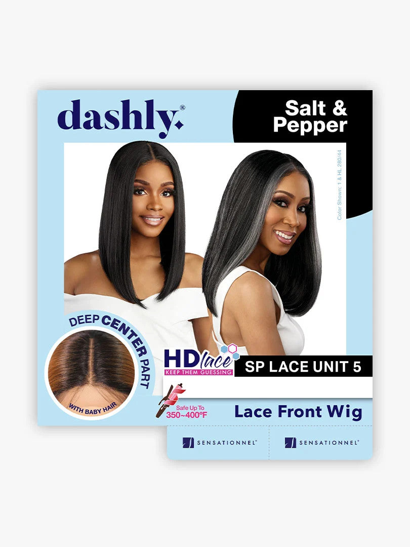SENSATIONNEL Dashly Lace Salt & Pepper HD Synthetic Lace Front Wig - UNIT 5