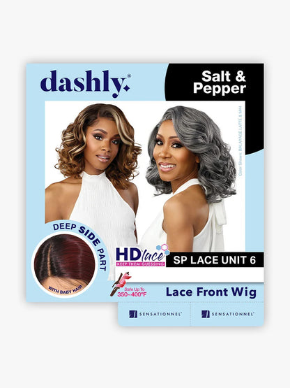 SENSATIONNEL Dashly Lace Salt & Pepper HD Synthetic Lace Front Wig - UNIT 6