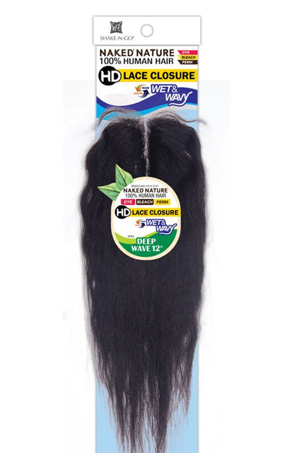 SHAKE N GO Naked Nature 100% Human Hair Closure 12" - Deep Wave