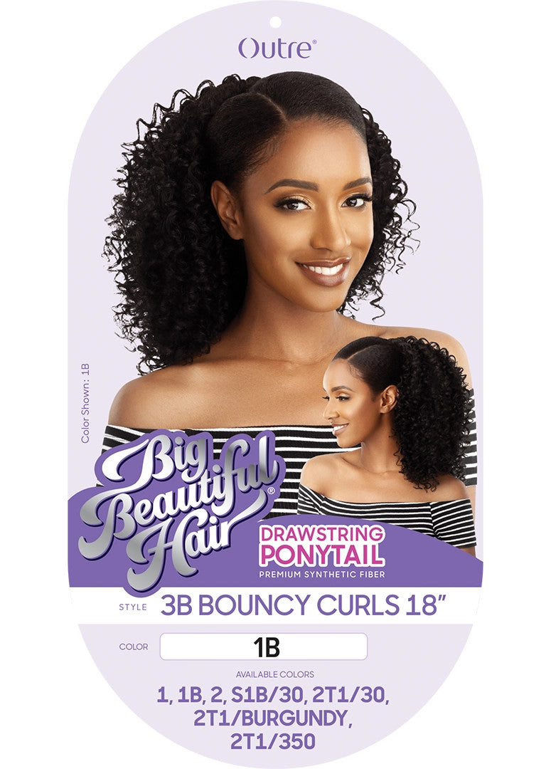 OUTRE Synthetic Big Beautiful Hair Drawstring Ponytail - 3B - BOUNCY CURLS 18”