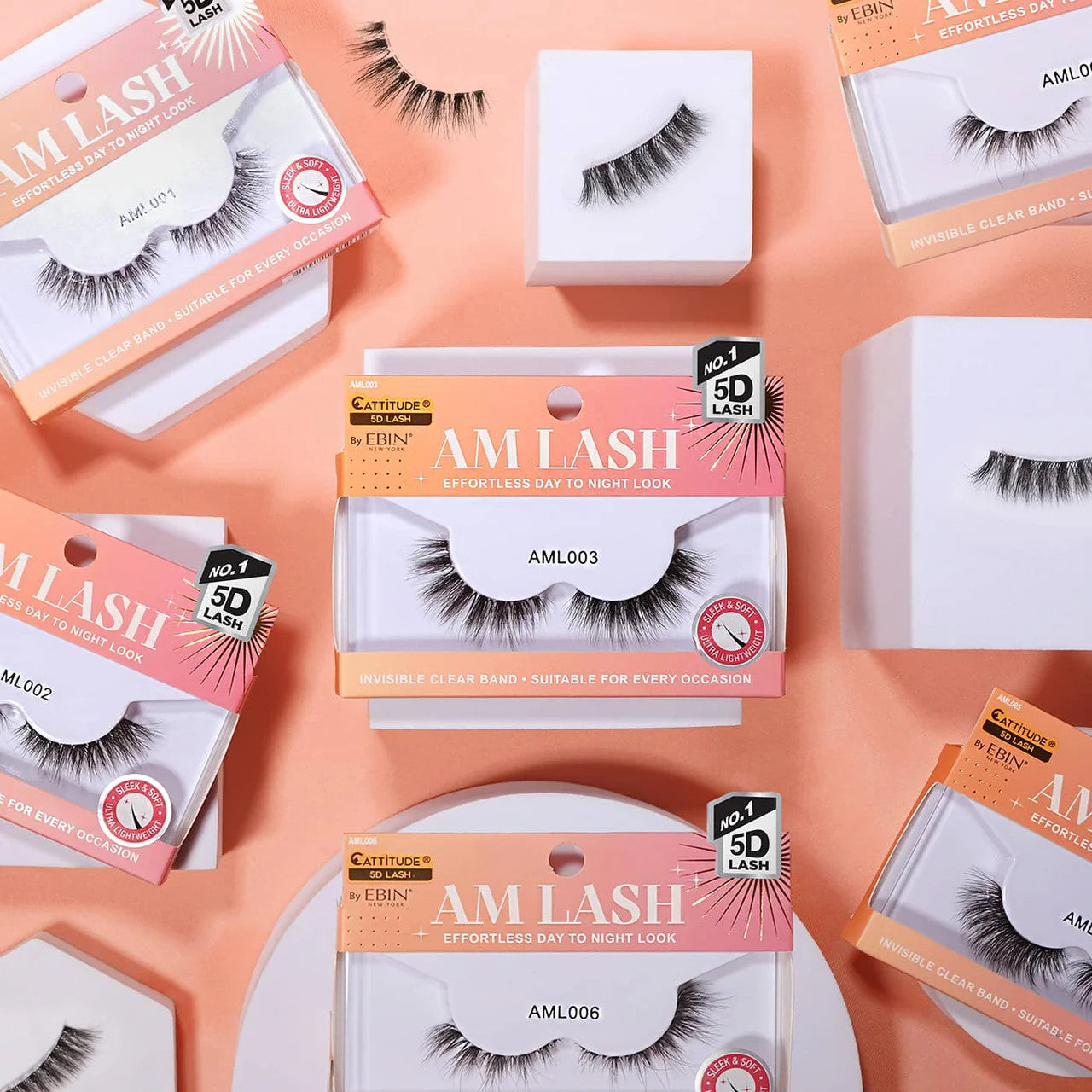 Ebin New York Cattitude 5D AM Lashes- Wispy Natural