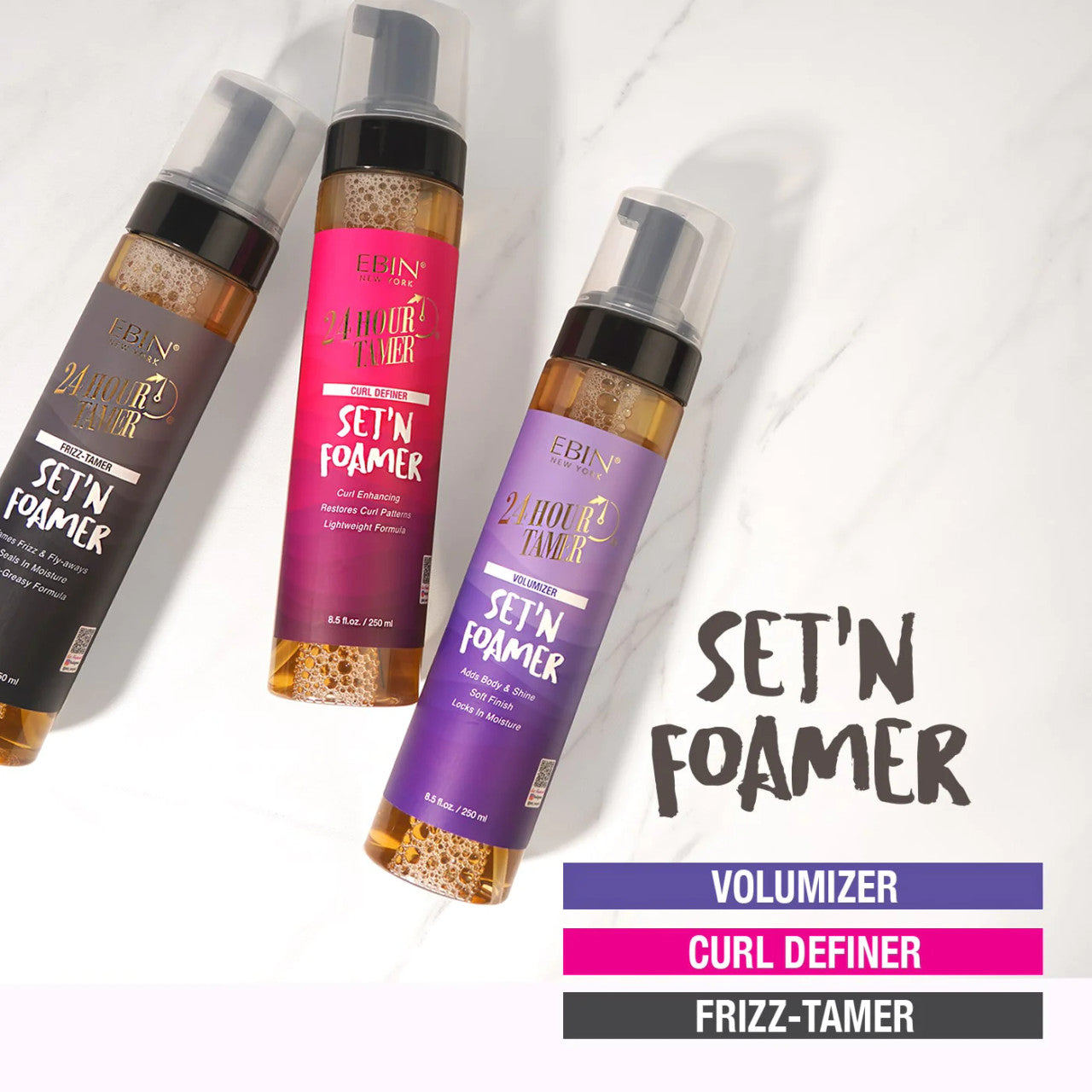 Ebin New York  24 Hour Tamer Set'N Foamer Volumizer