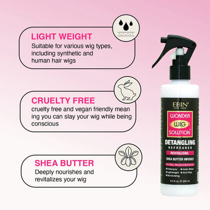 Ebin New York Wonder Wig Solution Detangling Refresher Spray (8.5 oz)