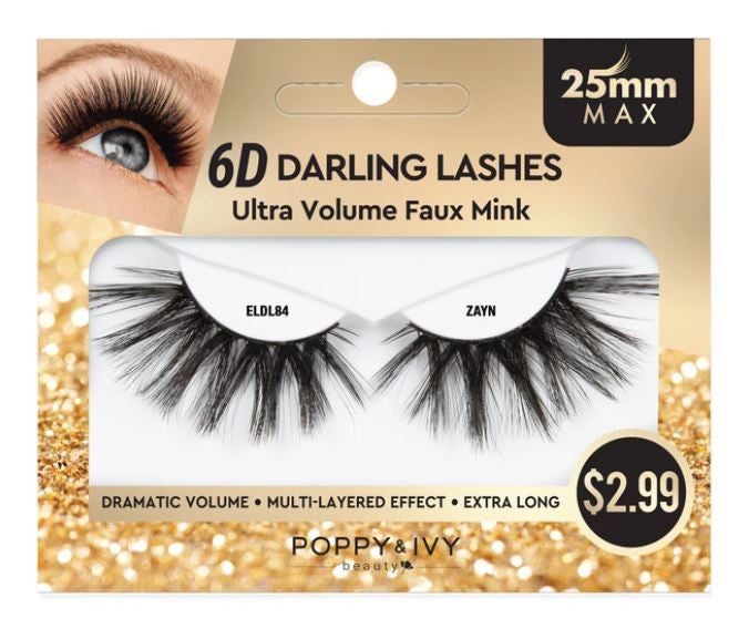 ABSOLUTE Poppy & Ivy 25mm 6D Darling Lashes - Ultra Volume Faux Mink