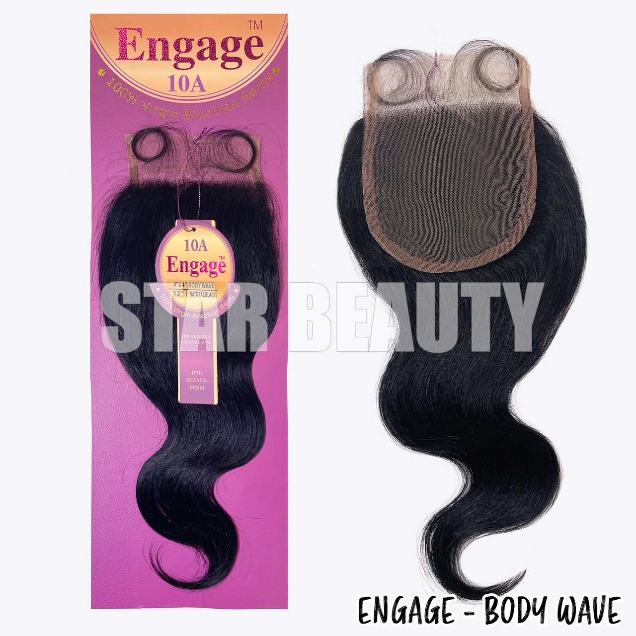 10A ENGAGE Virgin Hair Closure 4x4 - Body Wave