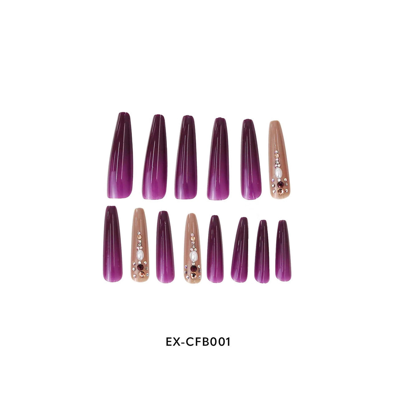 Laflare NEX 28 Premium 3D Nails - Extra Long Coffin