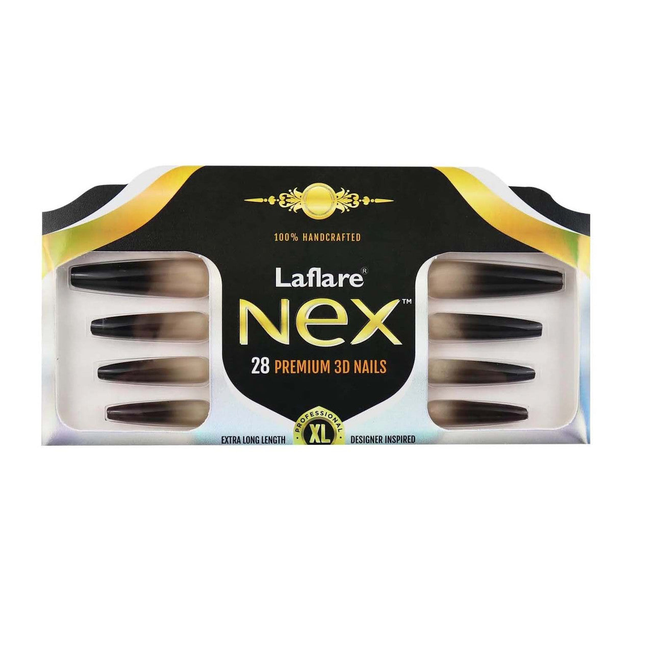Laflare NEX 28 Premium 3D Nails - Extra Long Coffin