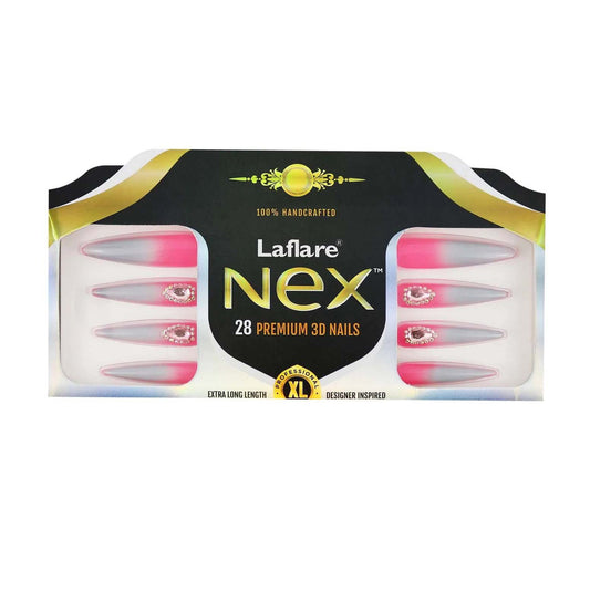 Laflare NEX 28 Premium 3D Nails - Stiletto Extra Long
