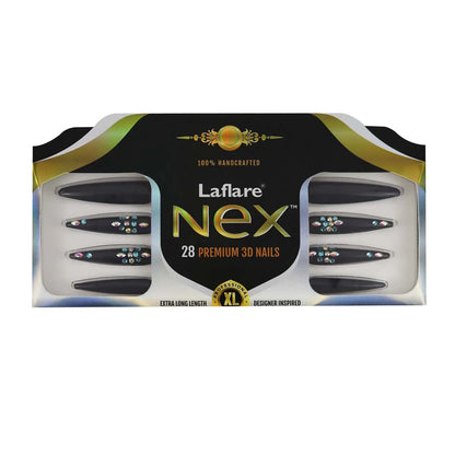 Laflare NEX 28 Premium 3D Nails - Stiletto Extra Long