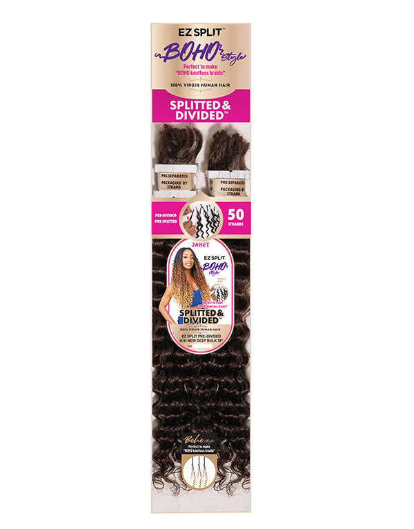 Janet Collection 100% Human Hair EZ Split Pre-Divided New Deep Bulk 18"
