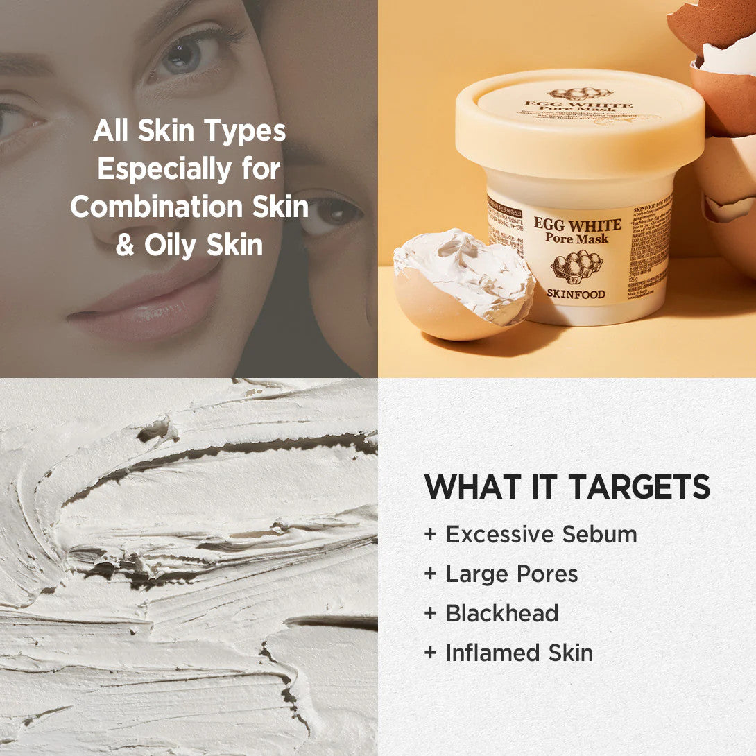 [SKINFOOD] Egg White Pore Mask (4.2 oz)