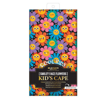 Black Ice Professional Kid's Cape - Smiley Face Flowers